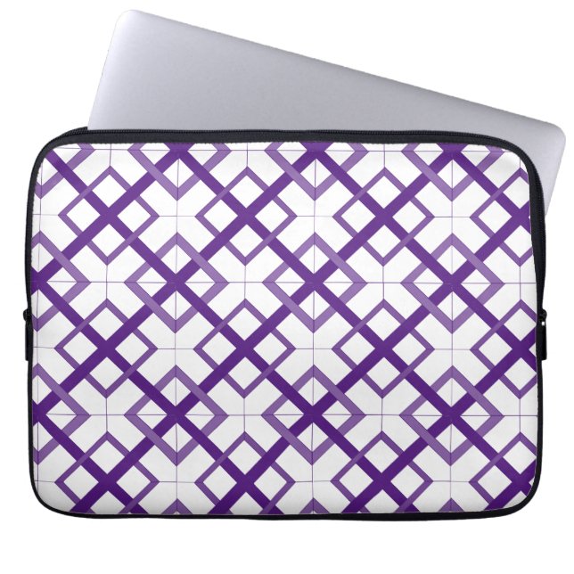 Laptop sleeve - Lattice Mönster Lila Standard (Framsidan)
