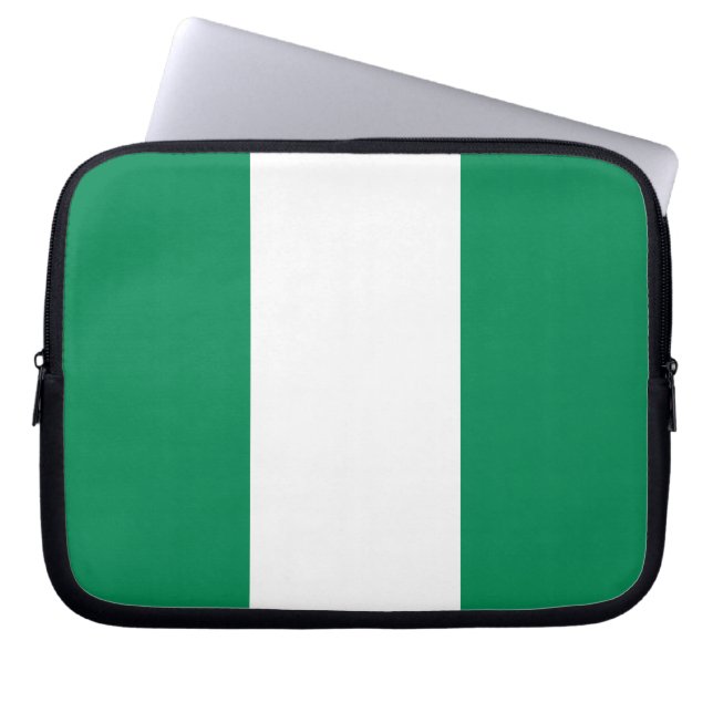 Laptop sleeve med flagga Nigeria (Framsidan)