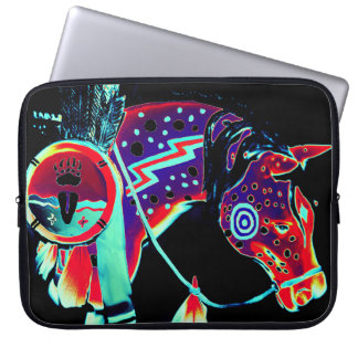 Laptop sleeve med "målad pony"-design