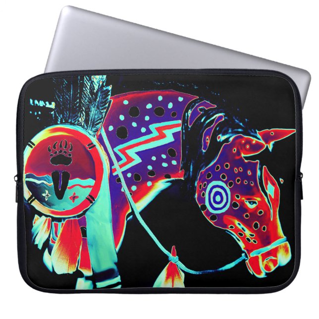 Laptop sleeve med "målad pony"-design (Framsidan)