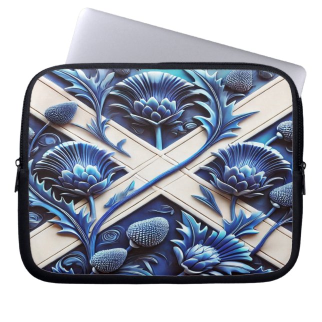 Laptop sleeve med Scottish Thistles Design (Framsidan)