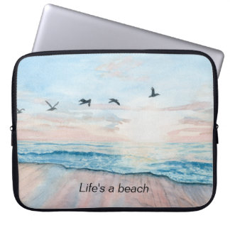 laptop sleeve med strandkonst