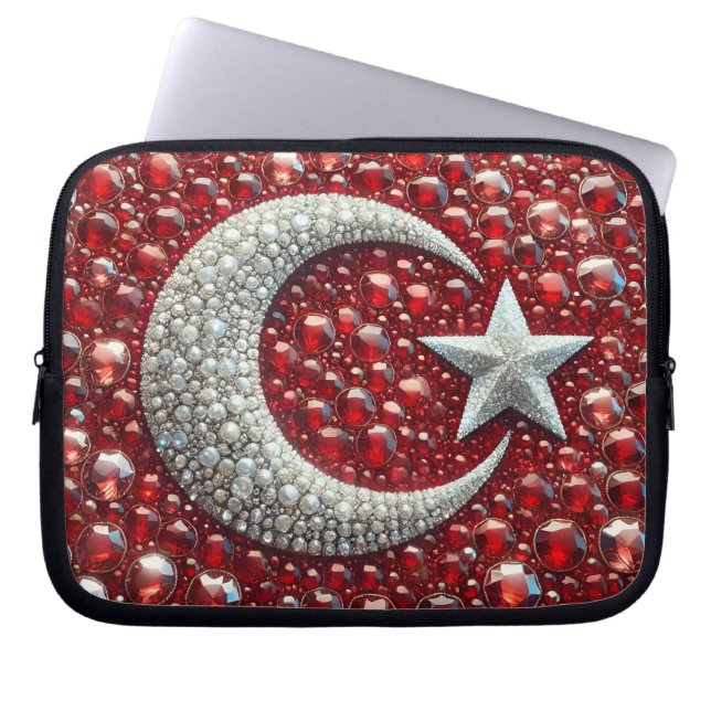 Laptop sleeve med turkiskt Färg-mönster (Framsidan)