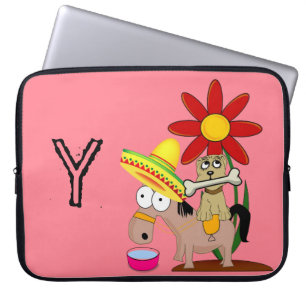 Laptop sleeve Mexikanska Hund Donkey Blommigt Somb