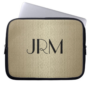 Laptop sleeve - Monogram med Linens bakgrund