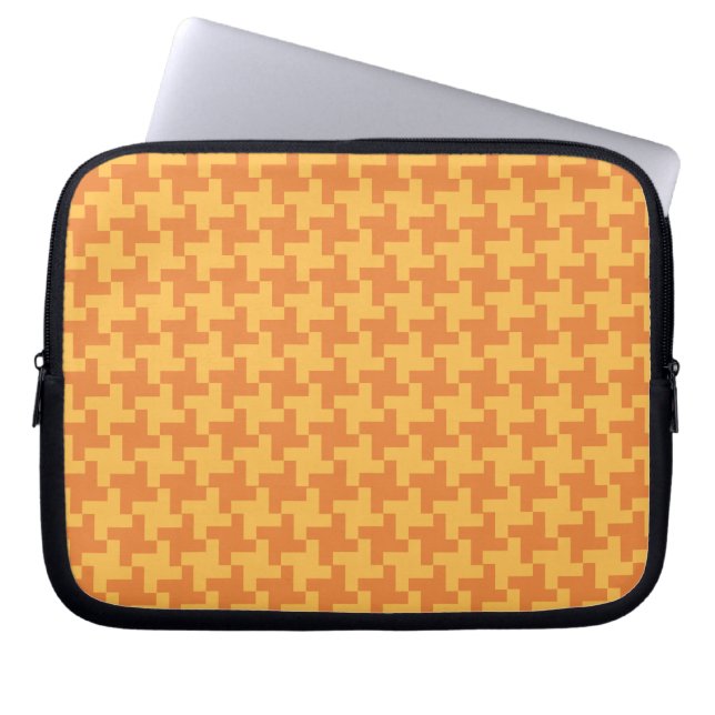 Laptop sleeve, Orange - Dogstooth-kontroll Laptop Sleeve (Framsidan)