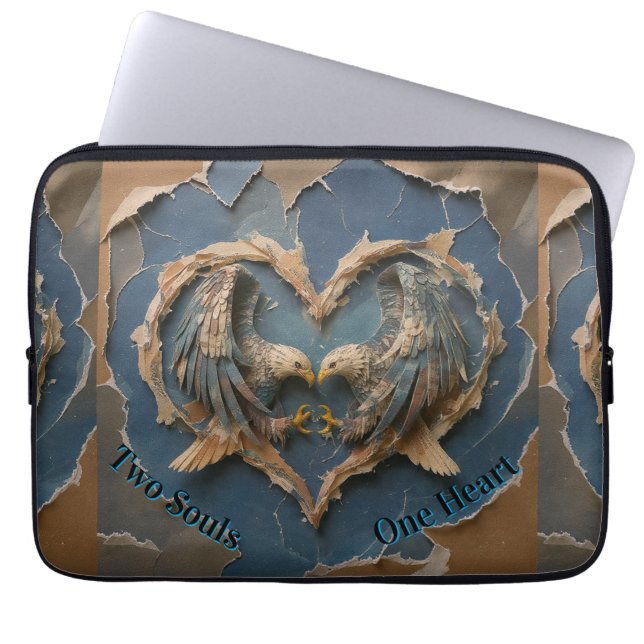 Laptop Sleeve Paper Cut Eagle Two Souls One Heart (Framsidan)