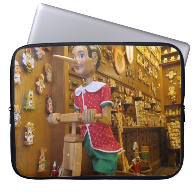 Laptop sleeve--Pinocchio docka Laptop Sleeve (Framsidan)