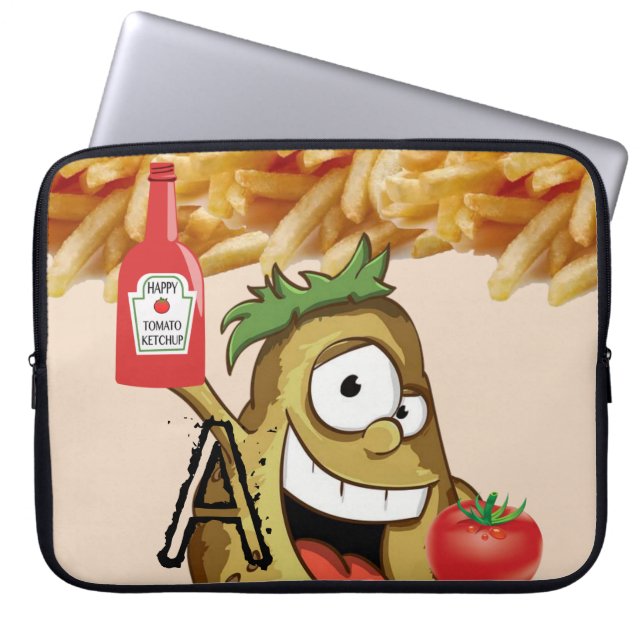 Laptop sleeve Potato, Fransk Fries, Ketchup (Framsidan)