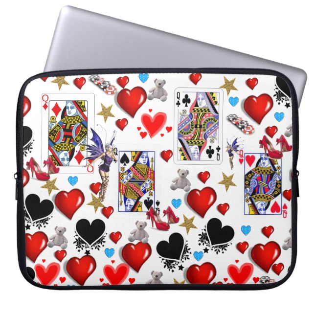 Laptop sleeve Queen Hearts (Framsidan)