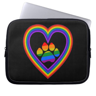Laptop sleeve Regnbåge Heart med Tass