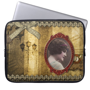 Laptop sleeve - Steampunk romantik, vid