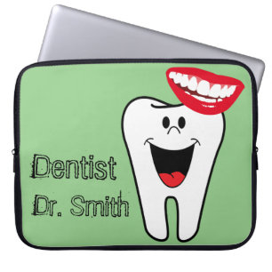 Laptop sleeve Tand Smile Dentist Grönt