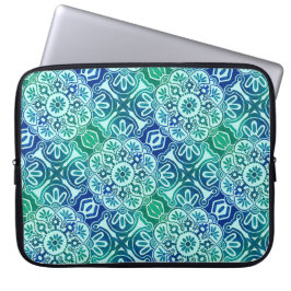 Laptop sleeve Tribal blue grönt
