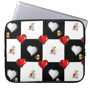 Laptop sleeve White Nalle Beer