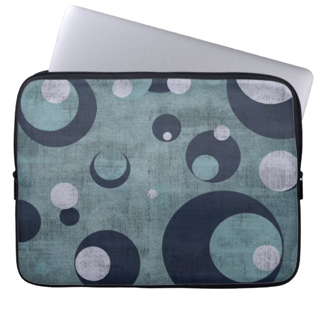 Laptop Sleeves "Circle" Shabby Blue Var01 Vintage (Framsidan)