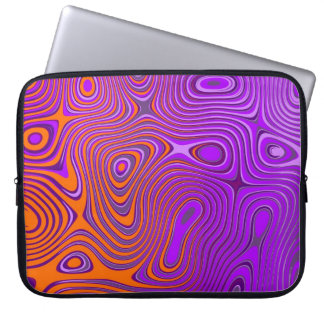 Laptop Tasche mit Psycho Muster orange/pink Fodral