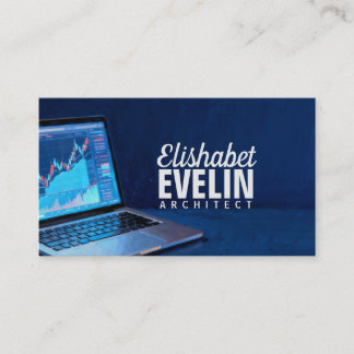 Laptop with Financial Charts g542 Visitkort