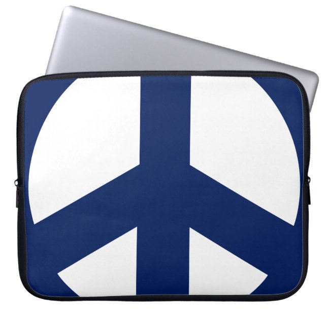 Laptopfodral, Blått & Vitt Fredstecken Laptop Fodral (Framsidan)