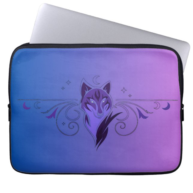 Laptopfodral i lila varg laptop fodral (Framsidan)