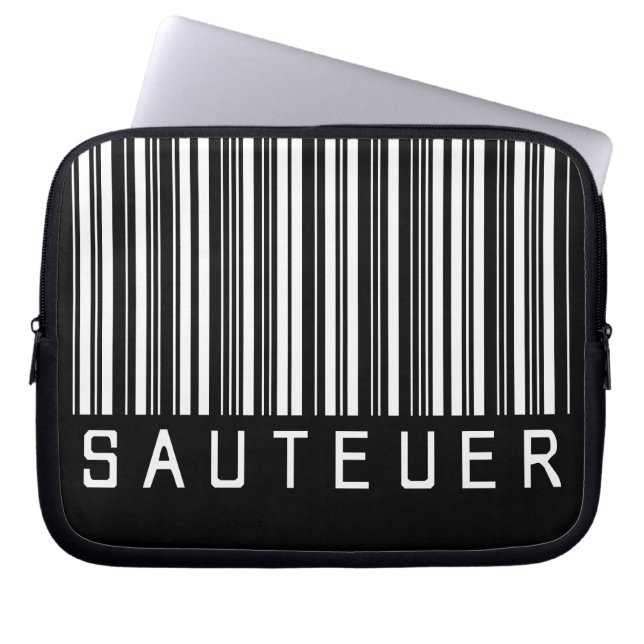 Laptopschutzhülle "SAUTEUER" Barcode Weiß Laptop Fodral (Framsidan)