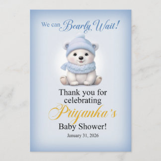 LAQUITA polar bear Baby Shower sign for Priyanka Inbjudningar