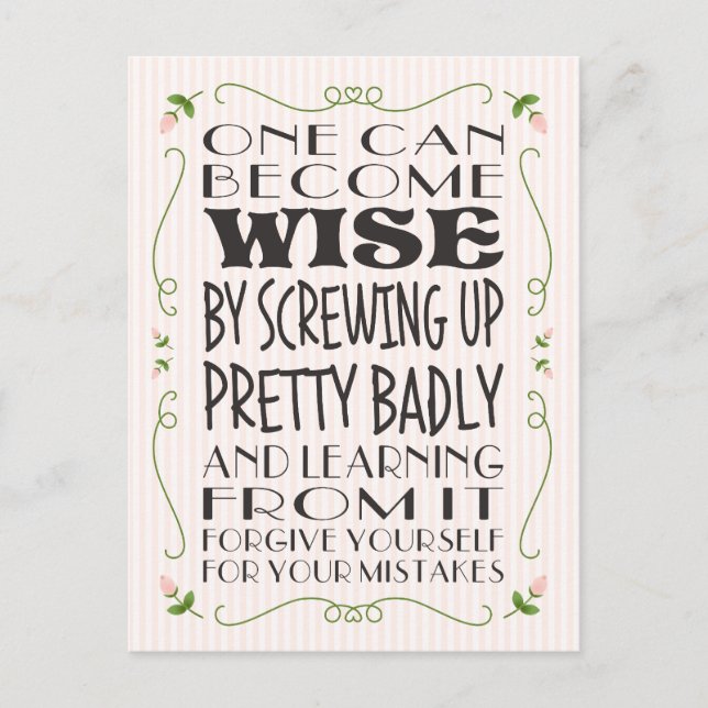 Lär av dina misstag vykort (Framsida)