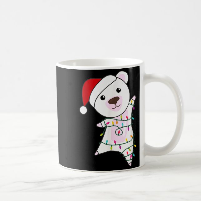 Lar Bear Christmas Santa Claus Lights Lar Bears  Kaffemugg (Höger)