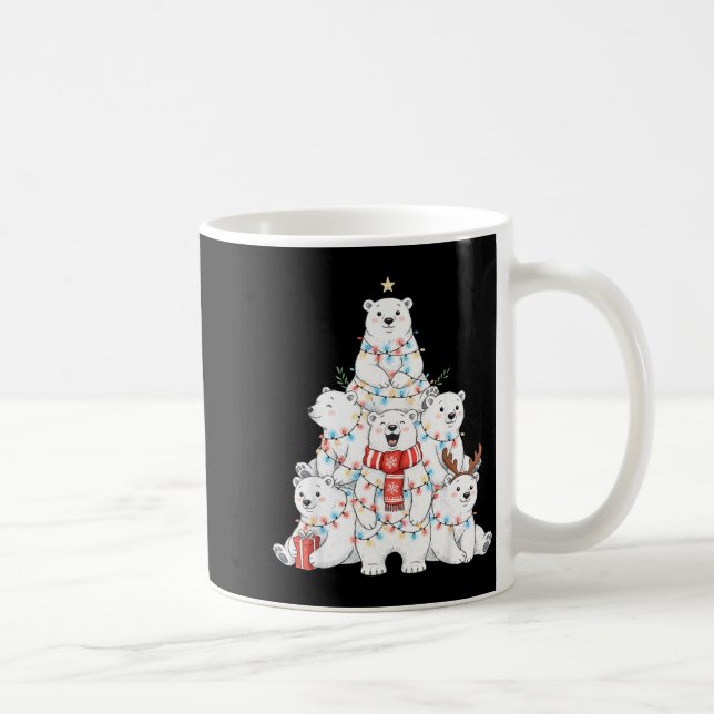 Lar Bear Christmas Tree Xmas Pajamas  Kaffemugg (Höger)