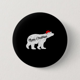 Lar Bear Djurälskare Xmas Santa Hatt Lar Bear Jul Knapp