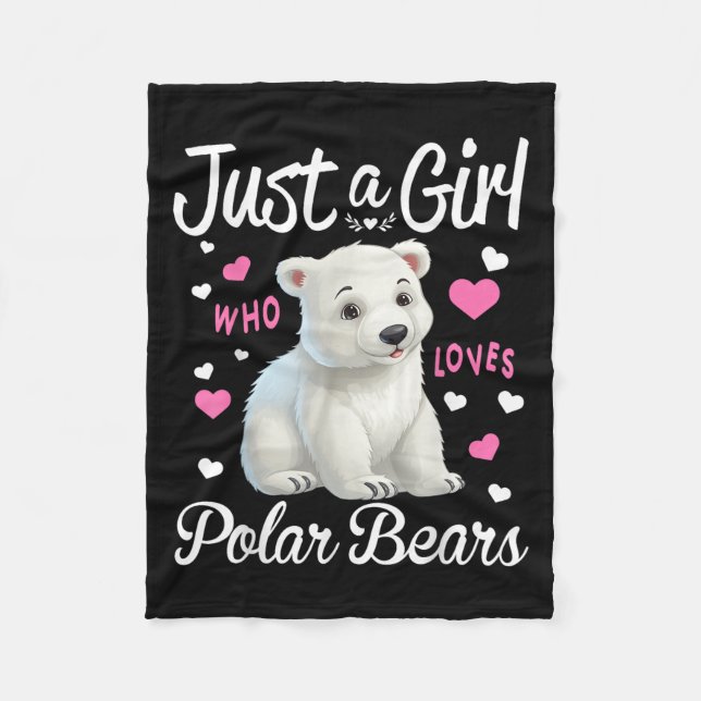 Lar Bear Girl Women Funny Just A Girl Who Love Lar Fleecefilt (Framsidan)