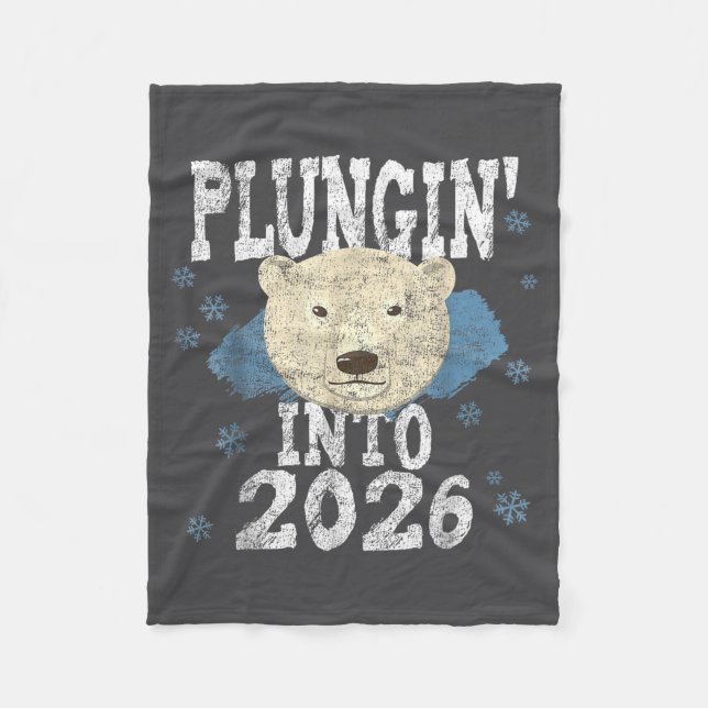 Lar Bear Plunge - Plungin' Into 2026 New Year Cold Fleecefilt (Framsidan)