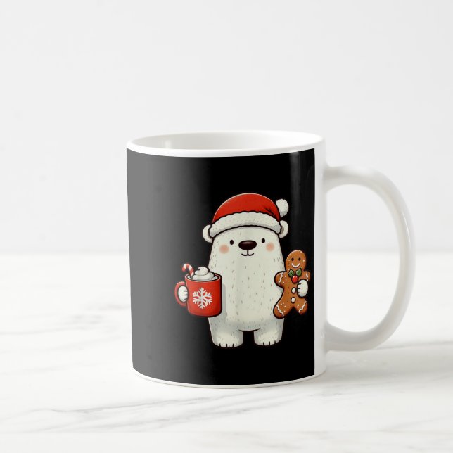 Lar Bear Santa Hat Christmas Holiday Xmas Coffee C Kaffemugg (Höger)