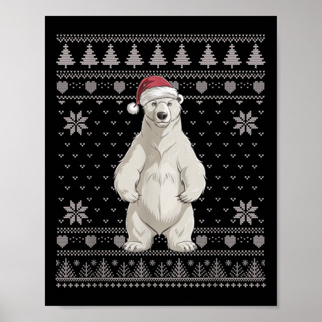 Lar Bear Ugly God Jul Santa Santa Julafton P Poster (Framsidan)