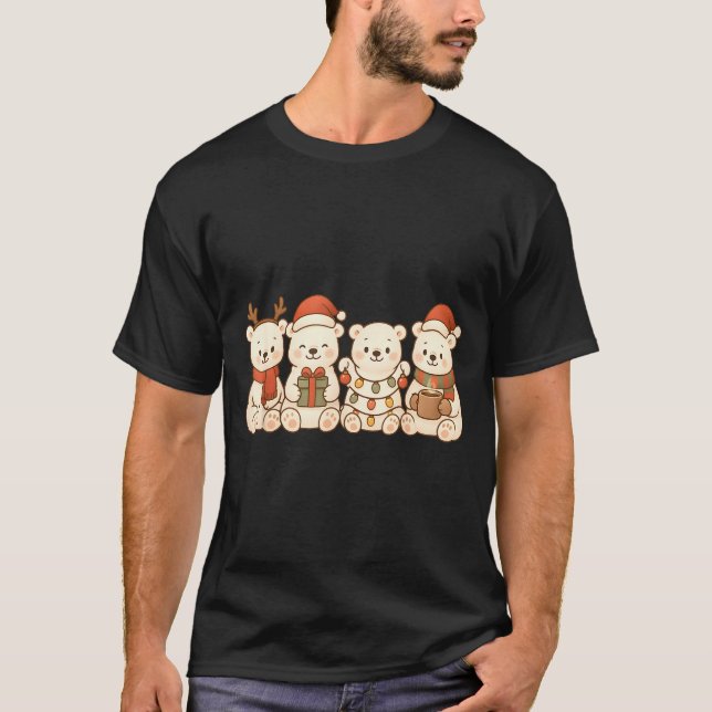 Lar Bears Kids Boys Girls Christmas Lar Bears  T Shirt (Framsida)