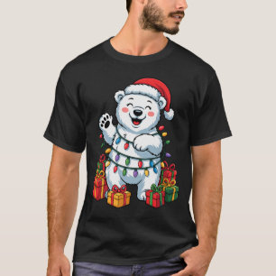 Lar Björn Santa Hatt Djur Älskare Fula Jul P T Shirt