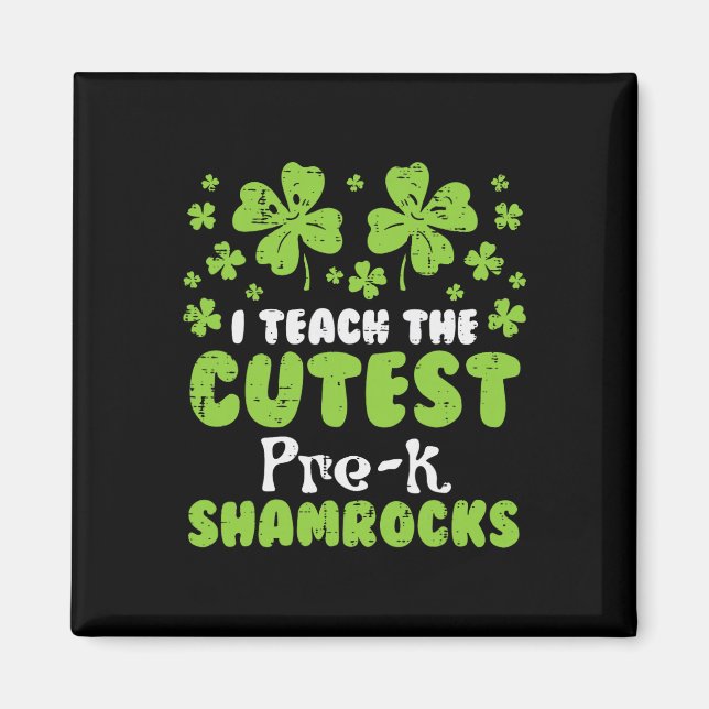 Lär Cuteness Pre-k Shamrocks St Patricks Day Lär Magnet (Framsidan)