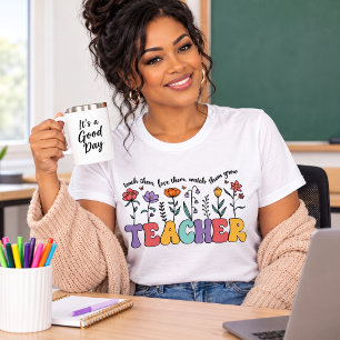 Lär dem Älska dem Motivational Wildflower T Shirt