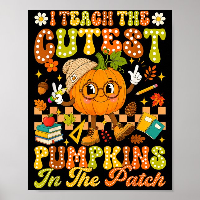 Lär Den Sötaste Pumpor I Lappar Autumn Höst Poster (Framsidan)
