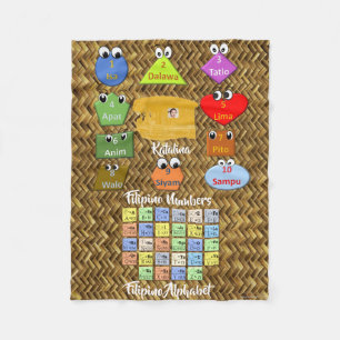 Lär det filippinska alfabetet och numrerar fleecefilt