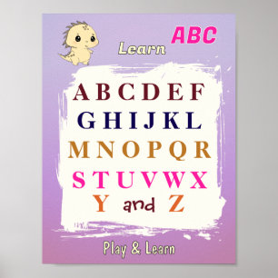 Lär dig ABC med Dino Poster