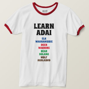 Lär dig Adai - Elk, Hjort, björn, Varg T Shirt