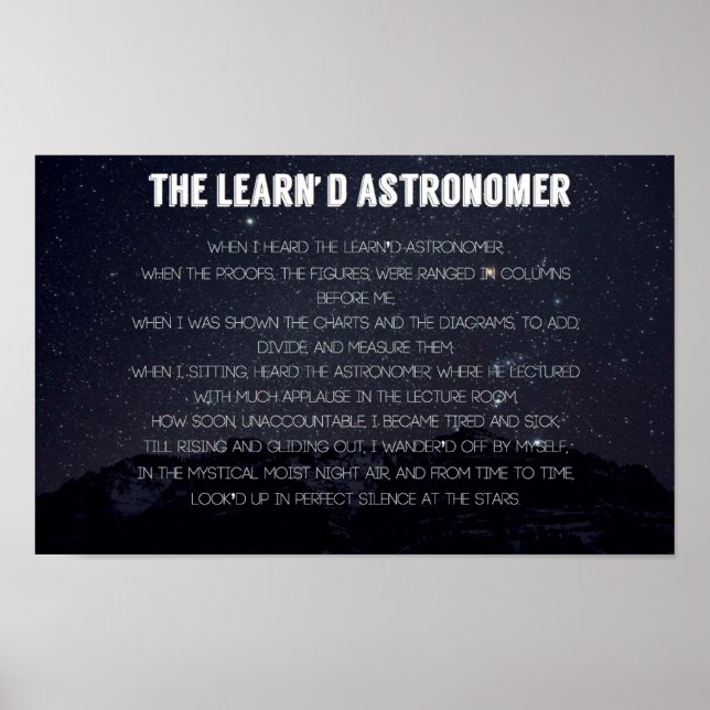 Lär dig Astronomer Poster (Framsidan)