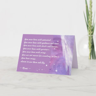 Lär dig att använda Vingar (Rumi Quote) Kort
