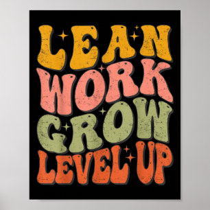 Lär dig att arbeta på uppåtgående Retro Groovy Mot Poster