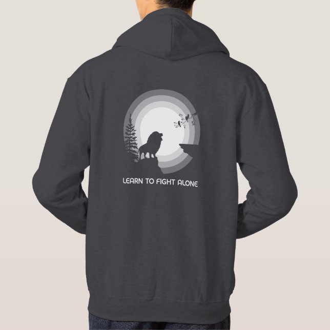 Lär dig att kämpa ensam – Lejon under månsken Tri- Hoodie (Baksida)