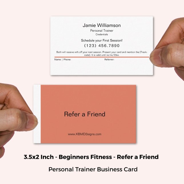 Lär dig att läsa en Orange för efterbränning och v Rabattkort (3.5x2 Inch, Simple Refer a Friend Burnt Orange & White Referral Card)