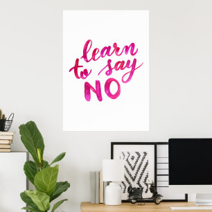 Lär dig att säga nej - rosa poster
