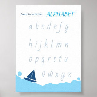 Lär dig att skriva alfabetet Affisch för barn