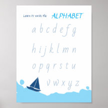 Lär dig att skriva alfabetet Affisch för barn